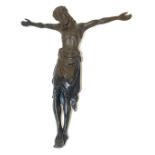 An early 20thC Continental bronze figure of the crucified Christ, backing cross lacking, 54cm high.