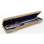 A Lark of Shanghai white metal flute, M4006, in fitted case.