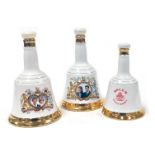 Three Bell's Scotch whisky royal commemorative decanters, comprising Prince Andrew and Sarah Ferguso