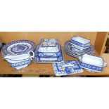 A late Victorian stoneware part dinner service decorated in the Palmyra pattern, to include tureen a