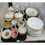 General household effects, to include an apple pie dish, jars and covers, teacups, various teapots,