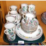 A Collingwood part coffee service decorated in the Indian Tree pattern. (1 tray)