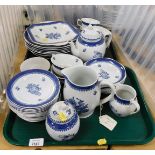 A Wedgwood part tea and dinner service decorated in the Springfield pattern, to include teapot, milk