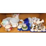 General household effects, to include chamber pots, various mugs, resin bird figures, kitchen canist