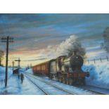 Paul Thurston. The 40563 Locomotive in the snow, oil on canvas, signed, 39cm x 49cm, framed.