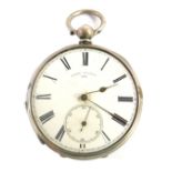 A Henry Touchon Victorian pocket watch, with white enamel dial with gold hands and seconds dial, wit