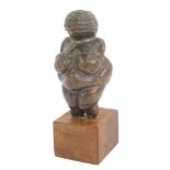 21stC School. A reproduction surrealist bronzed resin figure of Venus of Willendorf, stamped 3725,