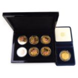 The First World War Centenary coin collection, in fitted case, containing five gold plated alloy cro