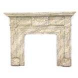 An Adam style fireplace, painted to simulate marble, label to reverse for Rartideals TV/J&R Scenery,