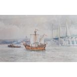 A V Pace (20thC). The Matthew and the Second Severn Crossing, artist signed limited edition print nu