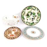 Assorted ceramics, comprising a Wedgwood Rosemead fruit bowl, a Royal Crown Derby Imari cabinet plat