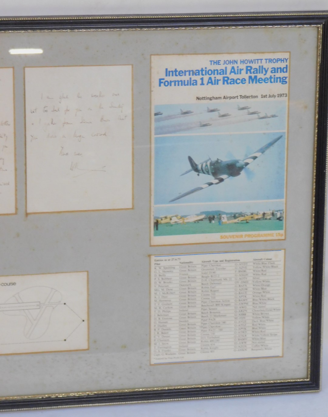 A framed aviation poster, relating to the John Howard Trophy International Air Rally and Formula 1 A - Image 3 of 3
