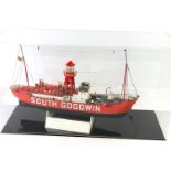 A South Goodwin ship model, The Trent House Light Vessel, in perspex display case, 26cm high, 45cm w