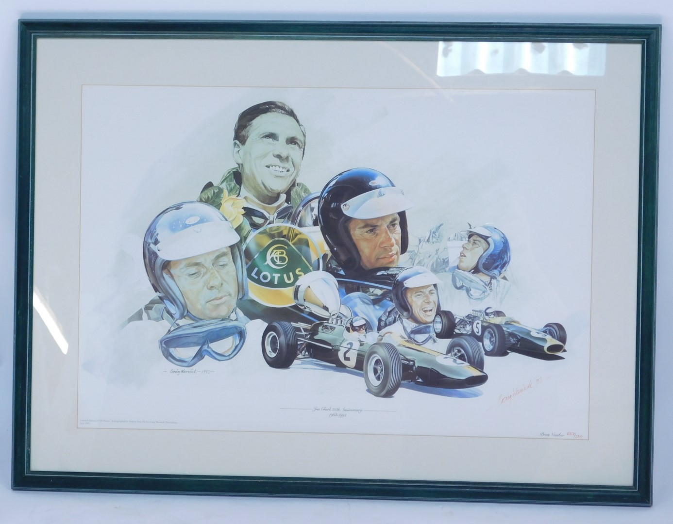 After Craig Warwick. Jim Clark 25th Anniversary motor racing print, 1968 - 1993, limited edition 357 - Image 4 of 4