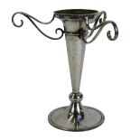 A Walker and Hall silver plated epergne frame, with three out swing branches, on a stepped base, 26c