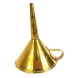 A mid 20thC brass jam funnel, 21cm high.