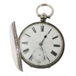 A Victorian silver Thomas Hamilton Wishaw pocket watch, with heavily engraved silver case, and gold