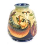 A Moorcroft Pottery vase, decorated in the Trout pattern, designed by Philip Gibson, painted and imp