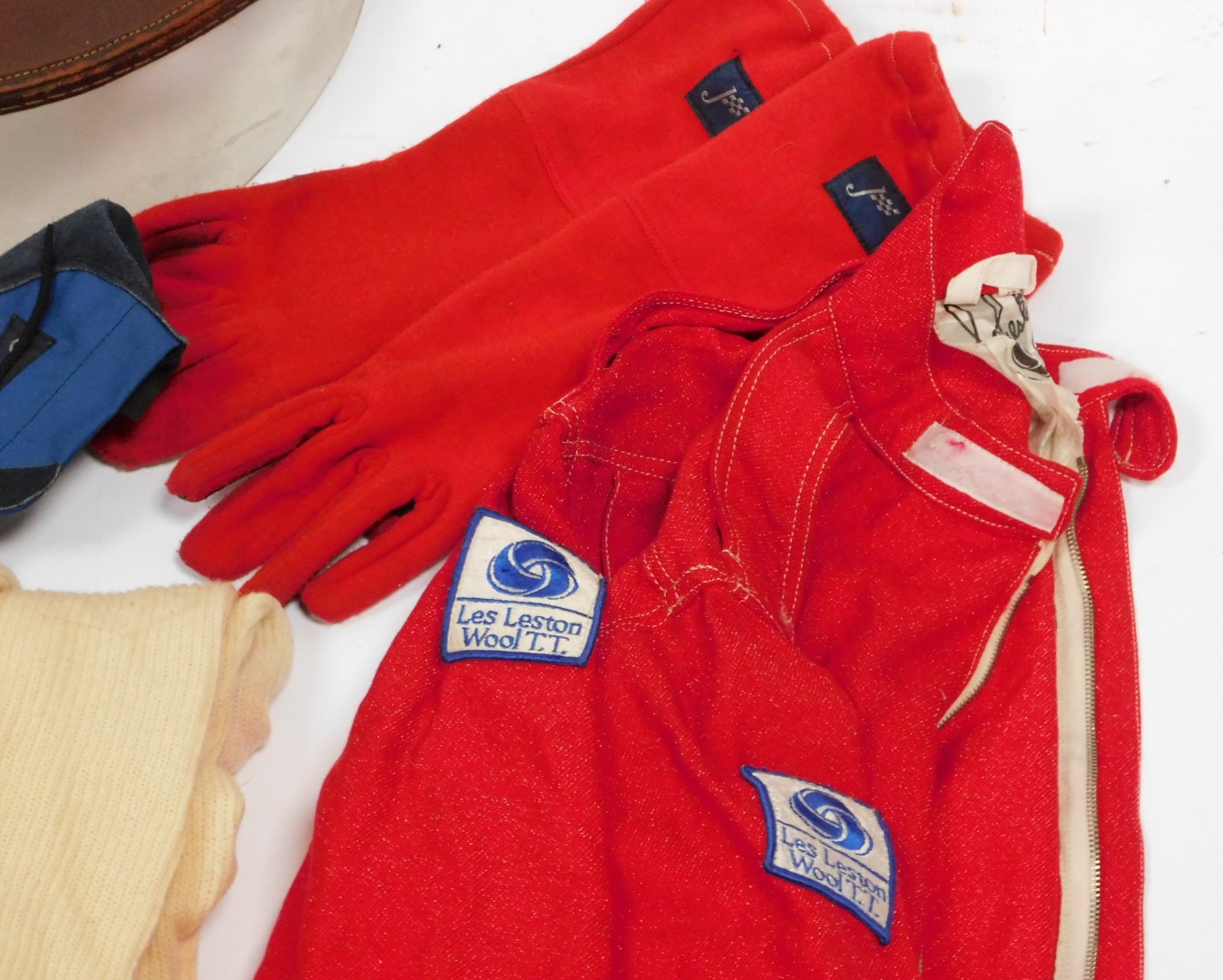 Motor Racing helmet and Les Leston racing overalls, together with other motor racing attire, as worn - Image 2 of 3