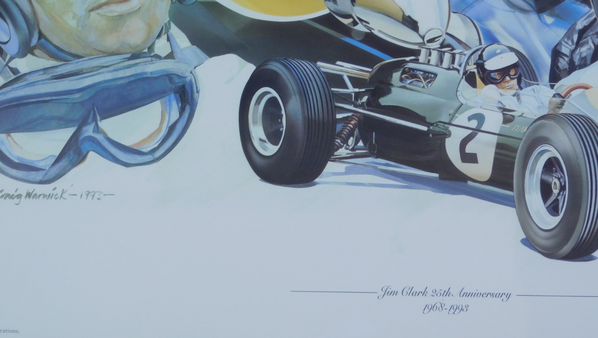 After Craig Warwick. Jim Clark 25th Anniversary motor racing print, 1968 - 1993, limited edition 357 - Image 3 of 4