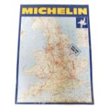 A Michelin metal road sign, 87cm x 64cm.