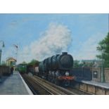 Paul Thurston. The Southern C21 Locomotive at Southern Railway Station, oil on canvas, signed, 49cm