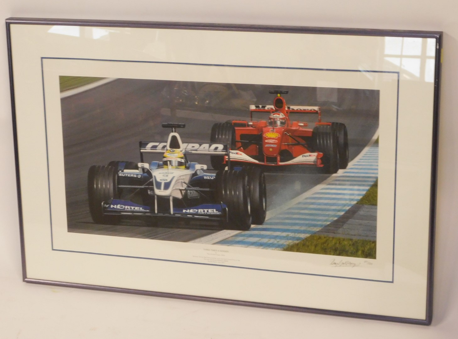 Ray Goldsbrough. Three Times a Winner, depicting Ralph Schumacher winning his third Grand Prix 2001, - Image 3 of 4