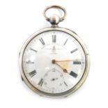 A British Watch Company Limited silver pocket watch, with concave glass, over white enamel Roman num