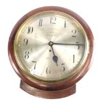 J Foster Manchester. A 19thC mahogany cased wall clock, the silvered Arabic dial, in a plain case, w