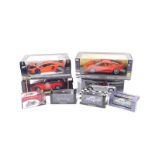 Five various boxed diecast cars, to include UT Models BMW, 1:18 scale, 20cm wide, etc. (5, boxed)