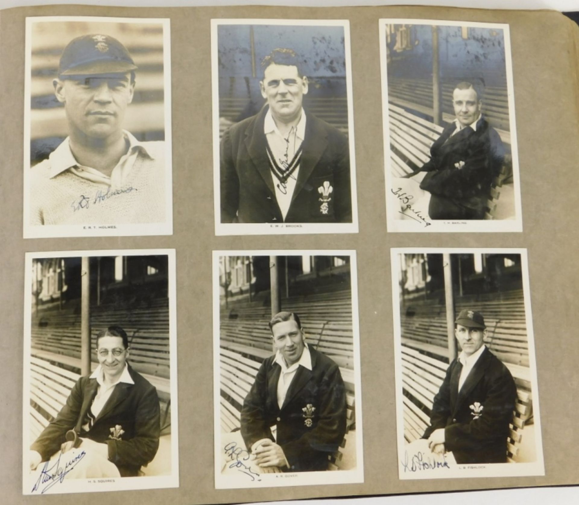 An album of signed and other cricketing photographs, images to include Ames and Leyland v Australia - Image 4 of 5