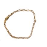 A 9ct gold fancy link bracelet, marked 375, 16cm long, 2.2g.