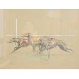 WITHDRAWN BY VENDOR - Eugene Pechaubes (1890-1967). Greyhound Racing, artist signed lithograph, 49cm