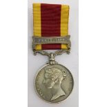 A medal, marked China, the ribbon with Pekin 1860 clasp, unmarked.