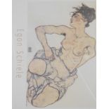 After Schiele. Nude female, print, 29cm x 41cm, a Parisian scene, and limited edition print Maggie,