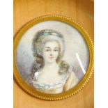 A 20thC portrait miniature of MM De Montesson, watercolour on paper, 6cm x 6cm.