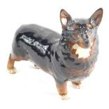 A Beswick pottery figure of a standing Corgi dog, Black Prince, marked beneath, 14cm high.