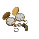 A 20thC Star gold plated hunter pocket watch, in plain circular case, with Roman numeric dial, subsi