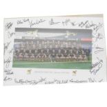 A London Wasps RFC Rugby Union squad photographic print, with various signatures in black, 29cm x 39