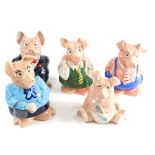 A set of Wade pottery NatWest pigs, to include Maxwell, 16cm high, Baby Pig and Maxwell lacking stop