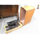 An ALFA electric sewing machine in leather case. WARNING! This lot contains untested or unsafe elect
