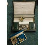 Costume jewellery, a box containing beads, necklaces, etc. (a quantity)