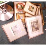 Various prints, pictures, frames, miniature Pre-Raphaelite print, various etching, signed and others