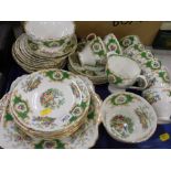 A Foley China Broadway pattern part tea service, to include serving plates, side plates, sugar bowl,