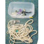 Various costume jewellery and other effects, faux and other pearls, etc. (a quantity)