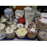 Various pottery and effects, Masons ironstone and others, lidded tureens, blue and white pottery, pa