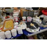 Various pottery and effects, part dinner ware, Portmeirion and others, Sony Hi-Fi system, Aynsley Wi