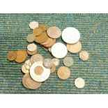 Various coins, low denomination, etc. (1 bag)