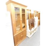 A pine bookcase and various other furniture, bed, small mattress, etc. (a quantity)