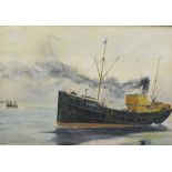 J. R. Chilvers (20thC). Lincoln City steam boat GY464, on calm waters, oil on canvas, signed, 51cm x